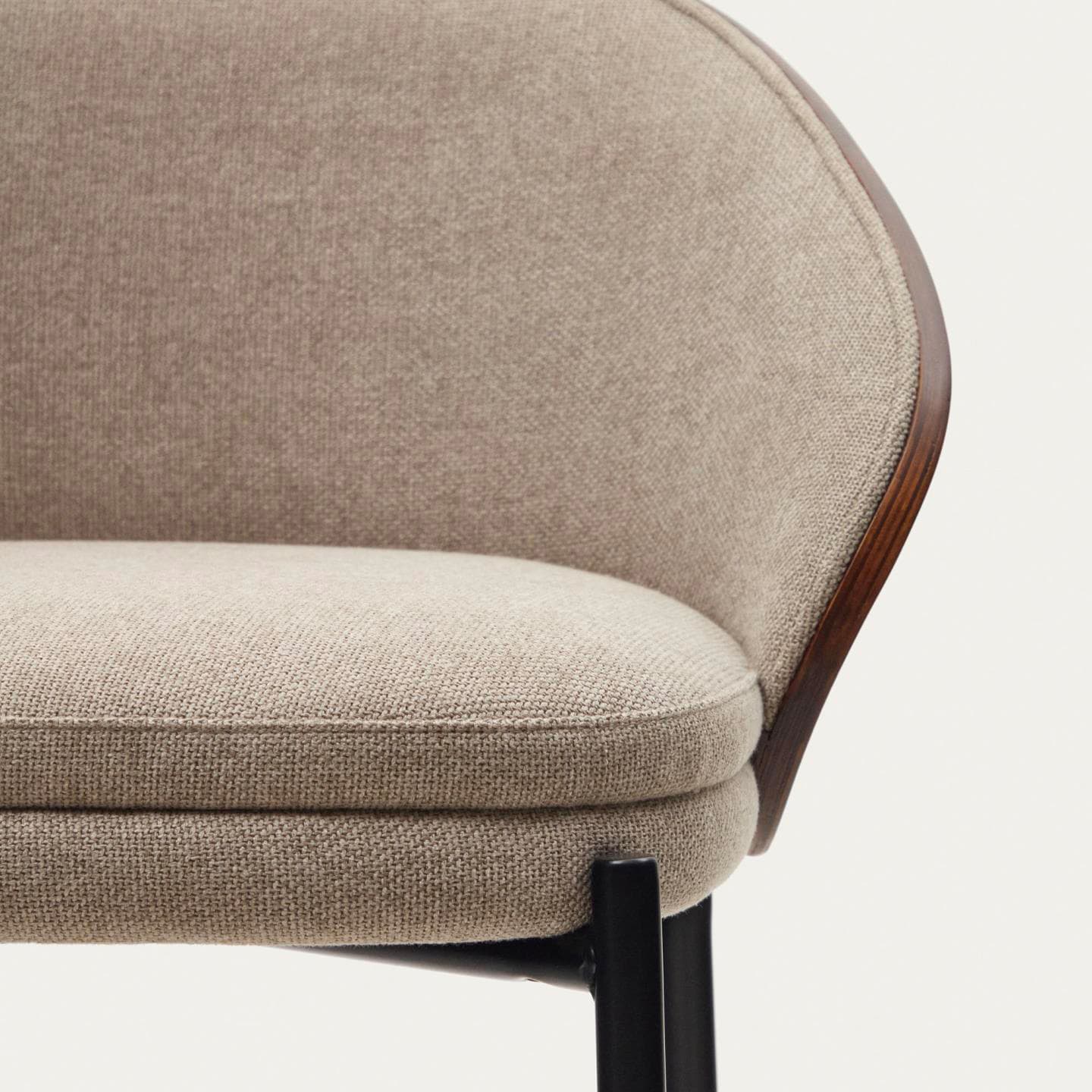 Kave Home Barhocker EAMY Chenille braun/schwarz