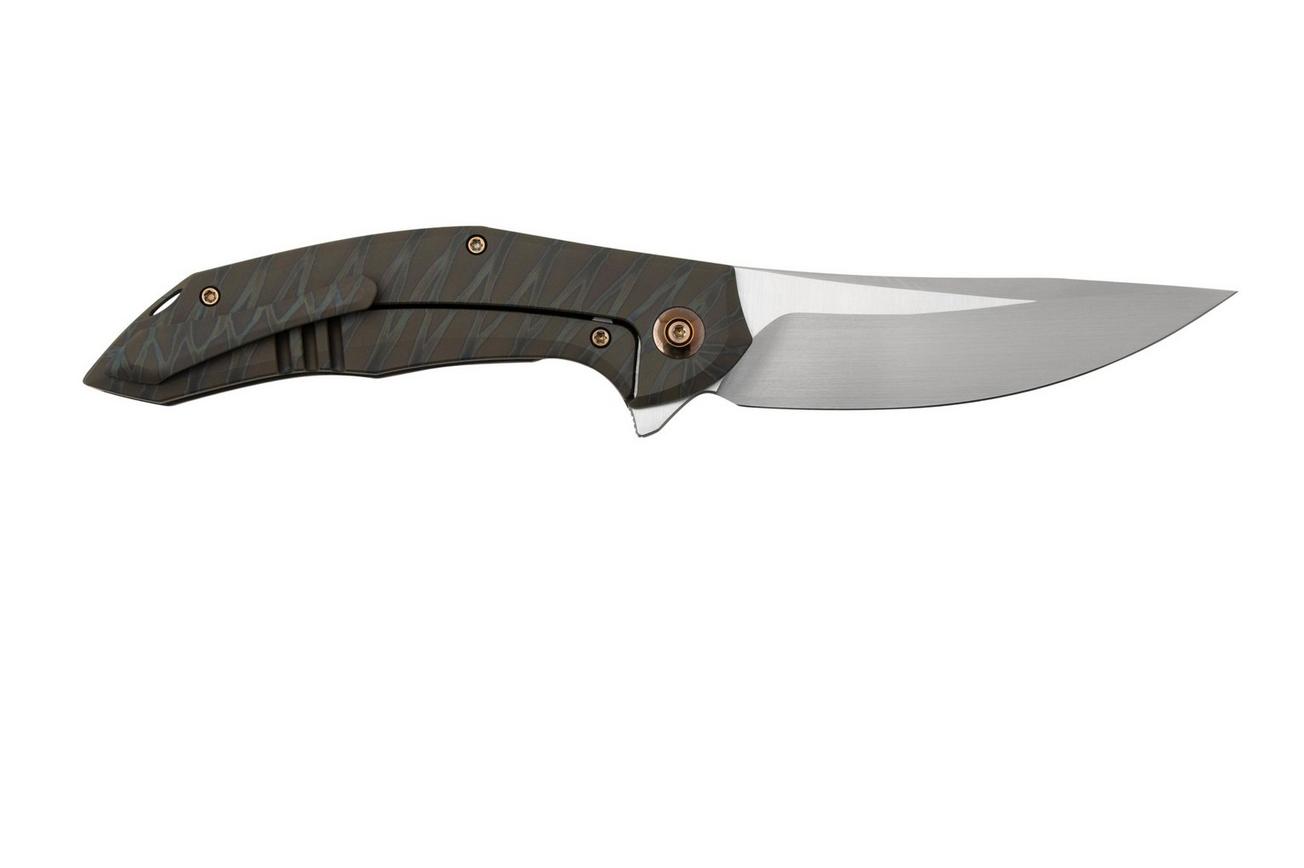 WE Knife Merata, WE22008A-3 Limited Edition, Tiger Stripe Flamed Titanium CPM 20CV zakmes