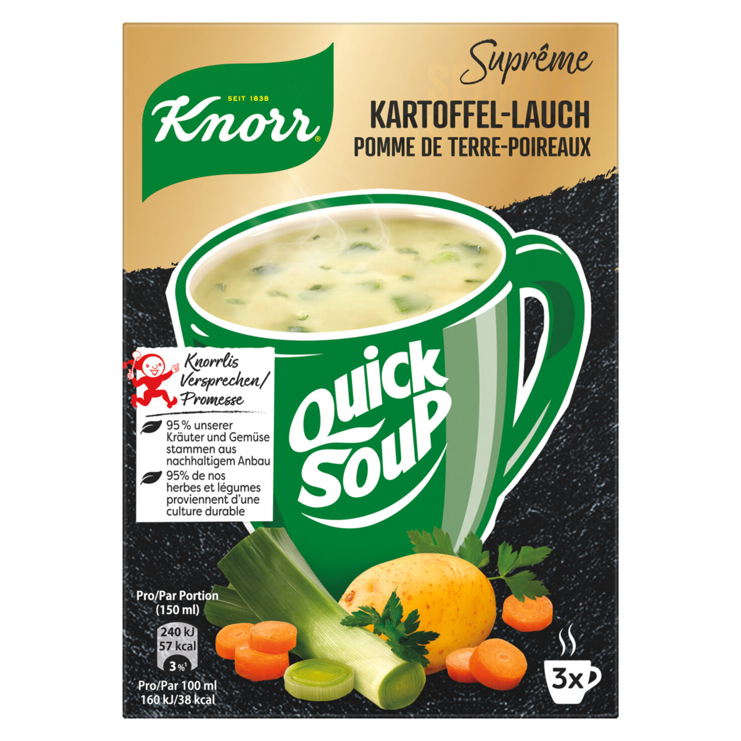 Knorr Suprême Quick Soup Kartoffel und Lauch