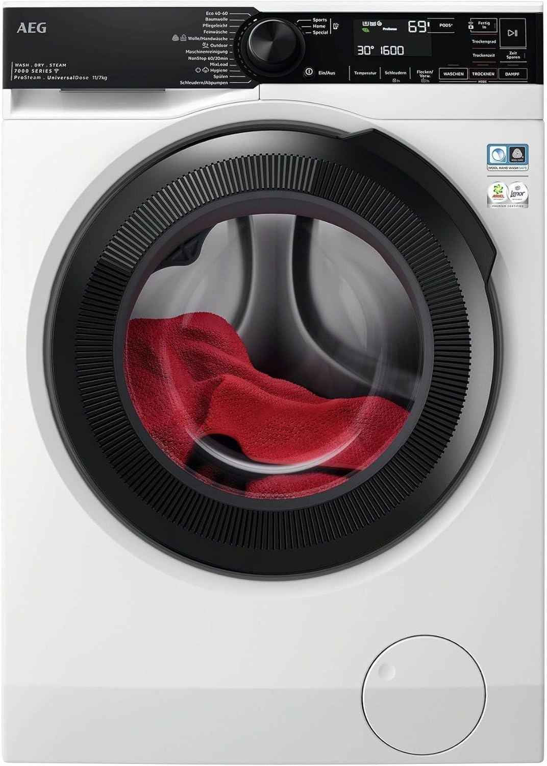 AEG Waschtrockner Serie 7000 ProSteam, 11,0 kg Waschen, 7,0 kg Trocknen, D, energiesparend, Mengenautomatik, Nachlegefunktion, Kindersicherung, 1600 U/min, LWR7E70610