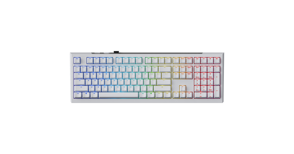 DuckyOne X Wireless, toetsenbord  (Wit, US lay-out, Ducky Inductive, Hot-swappable, PBT, 2.4 GHz | Bluetooth | USB-C)