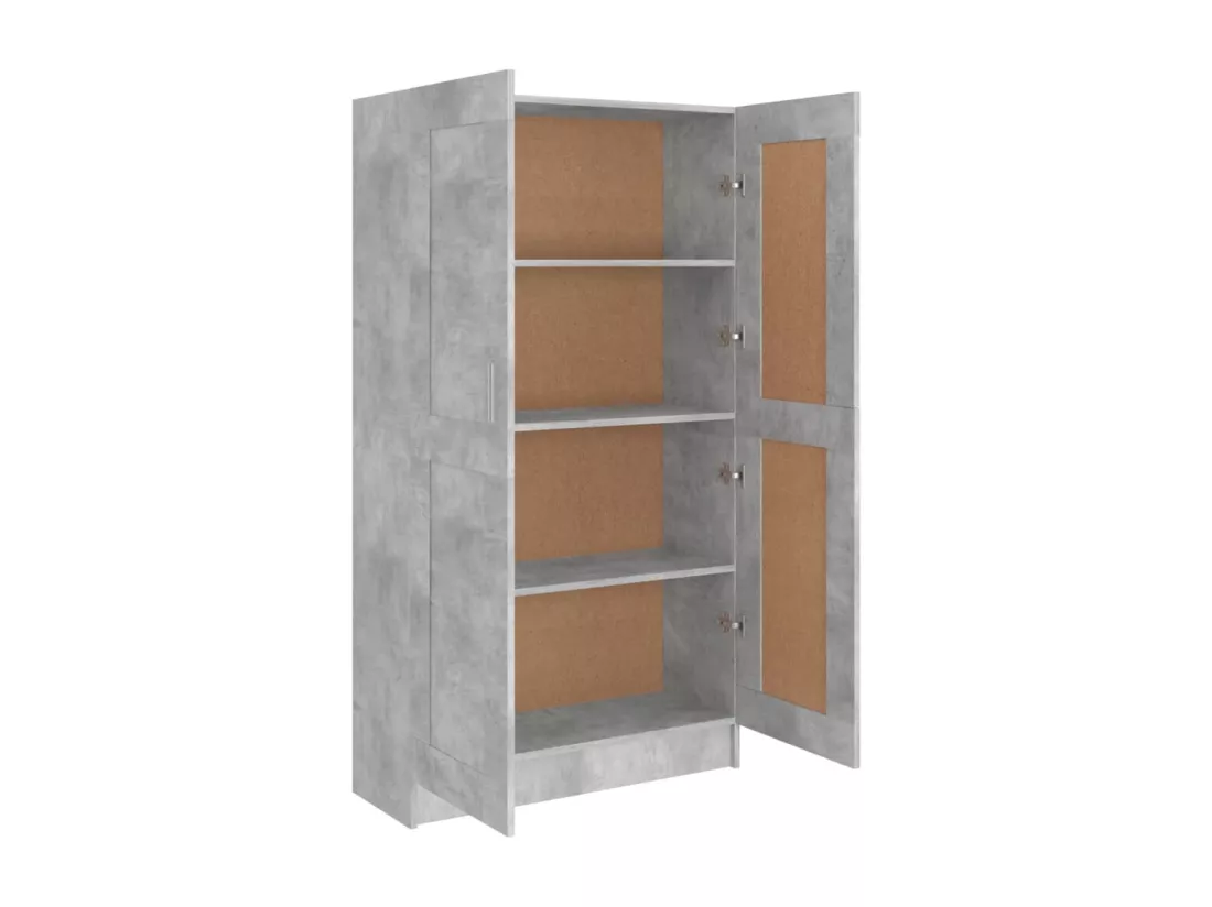 Bibliothèque Gris béton 82,5x30,5x150 cm Aggloméré