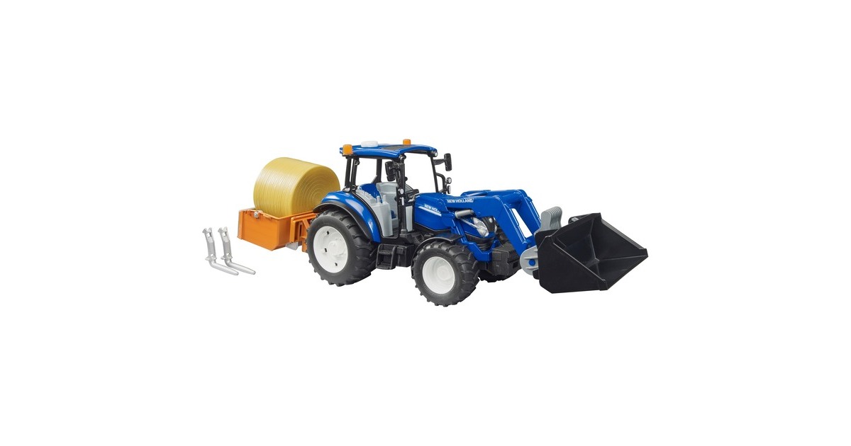 bruderNew Holland T5.120 met voorlader, kiepbak en vorken Modelvoertuig  (02187)