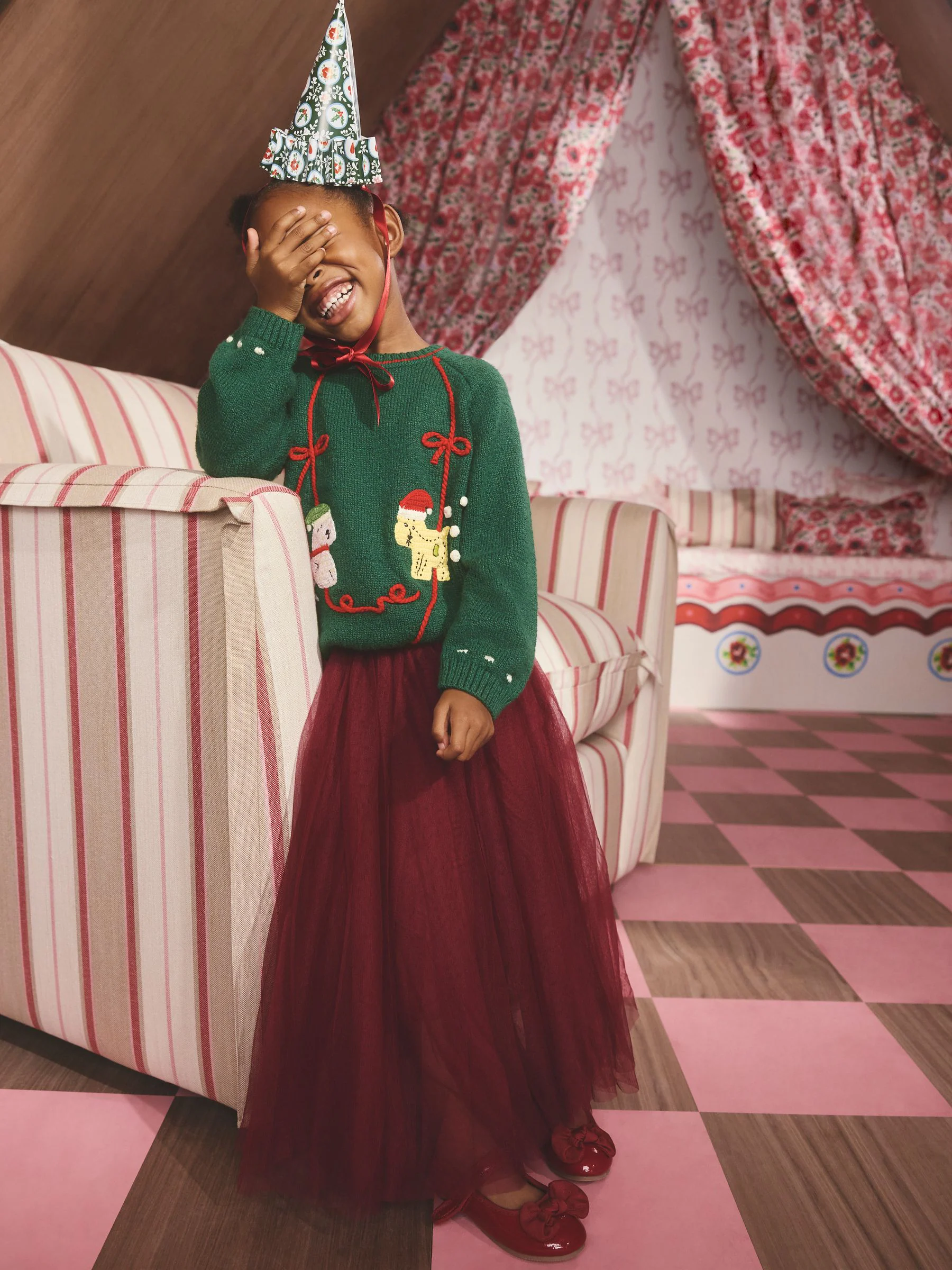Groen - Cath Kidston kersttrui (3mnd-7jr)