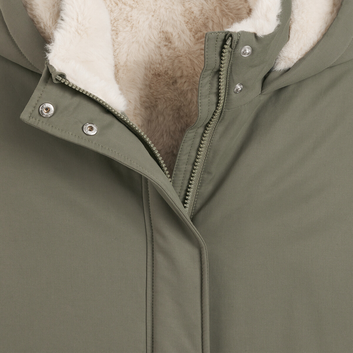 COLEÇÕES LA REDOUTE<br>Parka com zíper e capuz, forro felpudo
