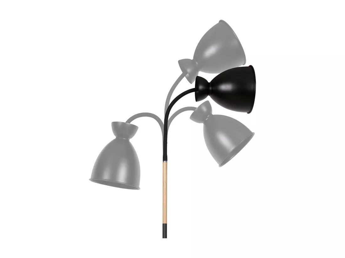 Anten Lampadaire Sur Pied Pivotant Noir|Douille E27 MAX 60W | Hauteur159CM|Lampe Sur Pied De Salon Chambre|Lampadaire rétro en métal|Sans Ampoules