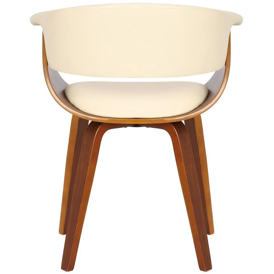 CLP Set van 2 Eetkamerstoel Bruce walnoot Frame - Hout - creme