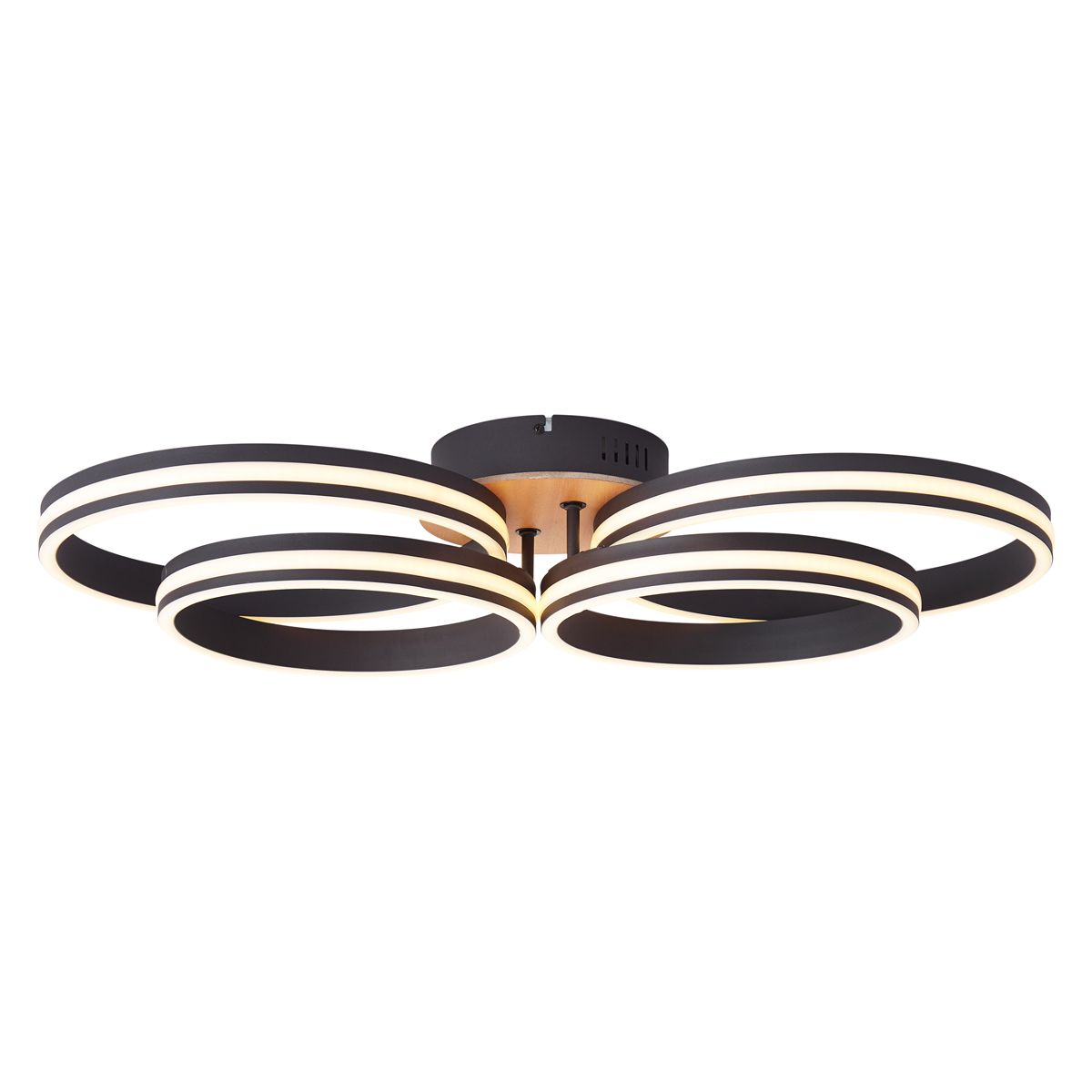 Plafondlamp hout incl. LED 3-staps dimbaar 4-lichts - Navara