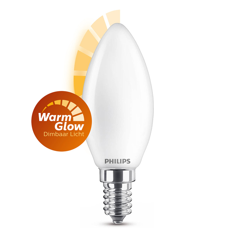 Philips LED lamp kaars mat E14 3.4W 2200K-2700K Dimbaar