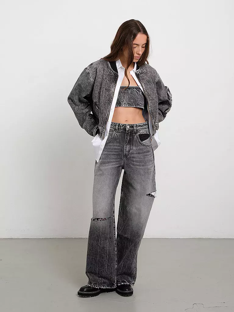 ICON DENIM Jeans Flared Fit POPPY grau