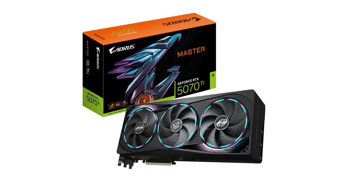 GIGABYTEAORUS GeForce RTX 5070 Ti MASTER 16G grafische kaart  (3x DisplayPort, 1x HDMI, Tweedekans)