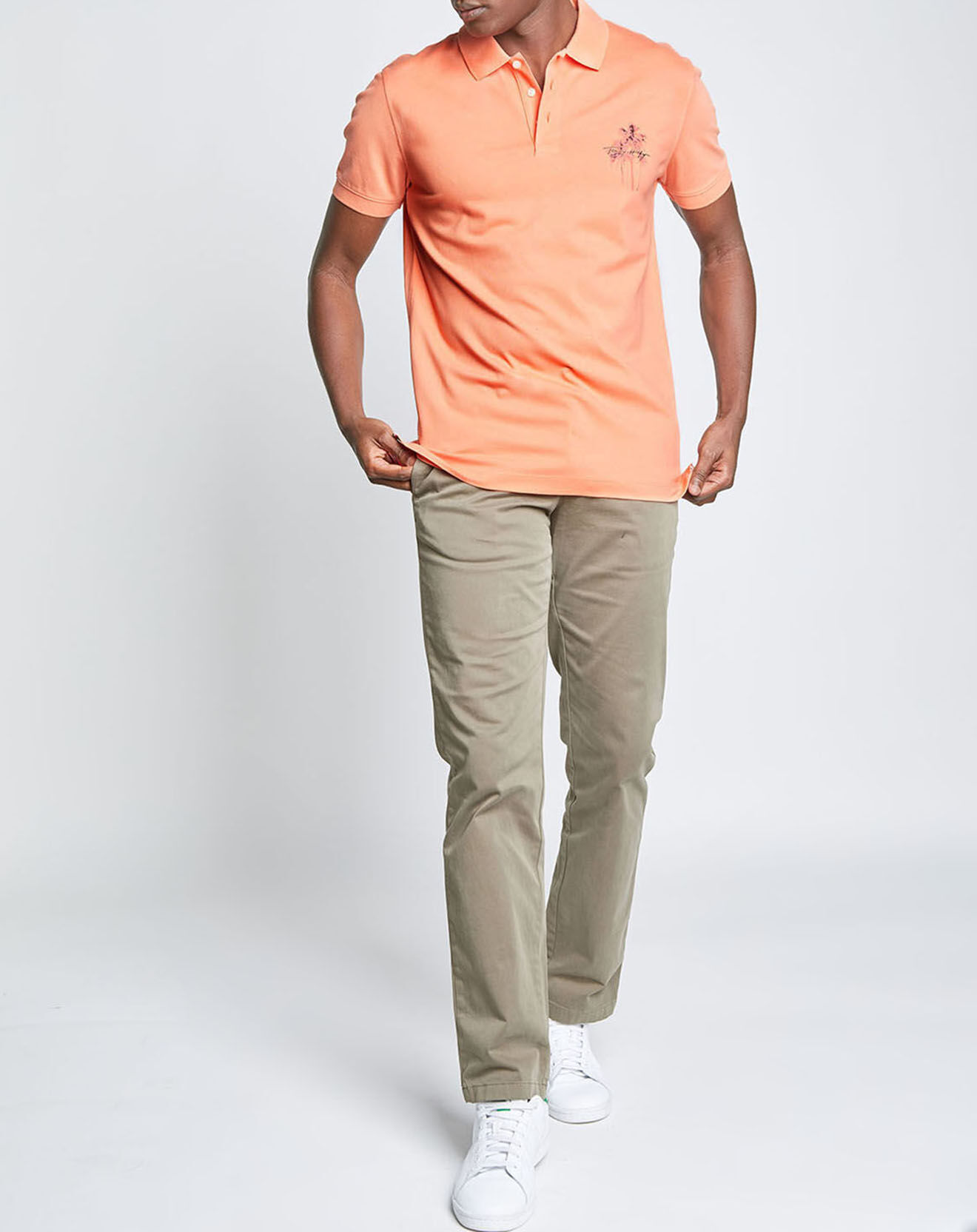 Tommy Hilfiger Polo Regular Palmier Poitrine corail