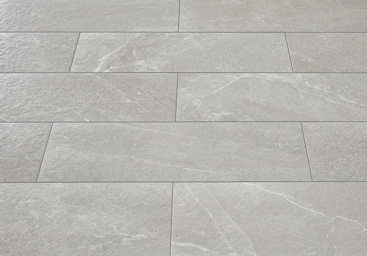 Carrelage mural gris aspect pierre Bodo 20 x 60 cm
