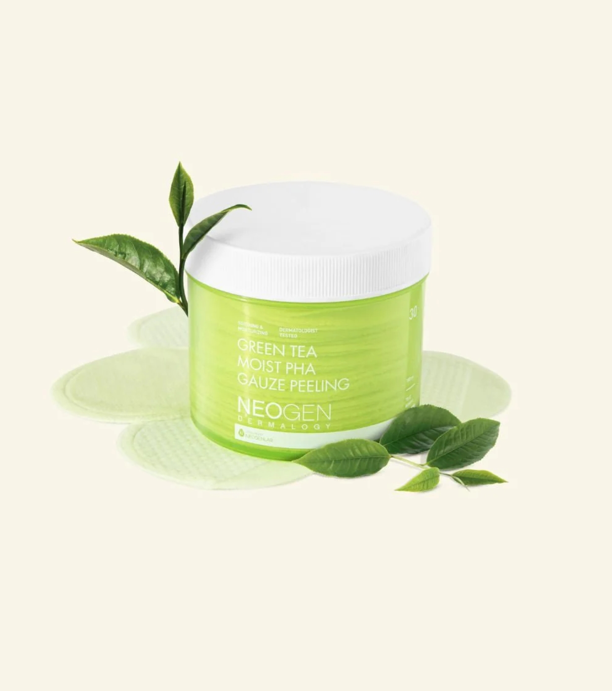 Neogen - Discos Esfoliantes Faciais - Green Tea Moist Pha Gauze Peeling