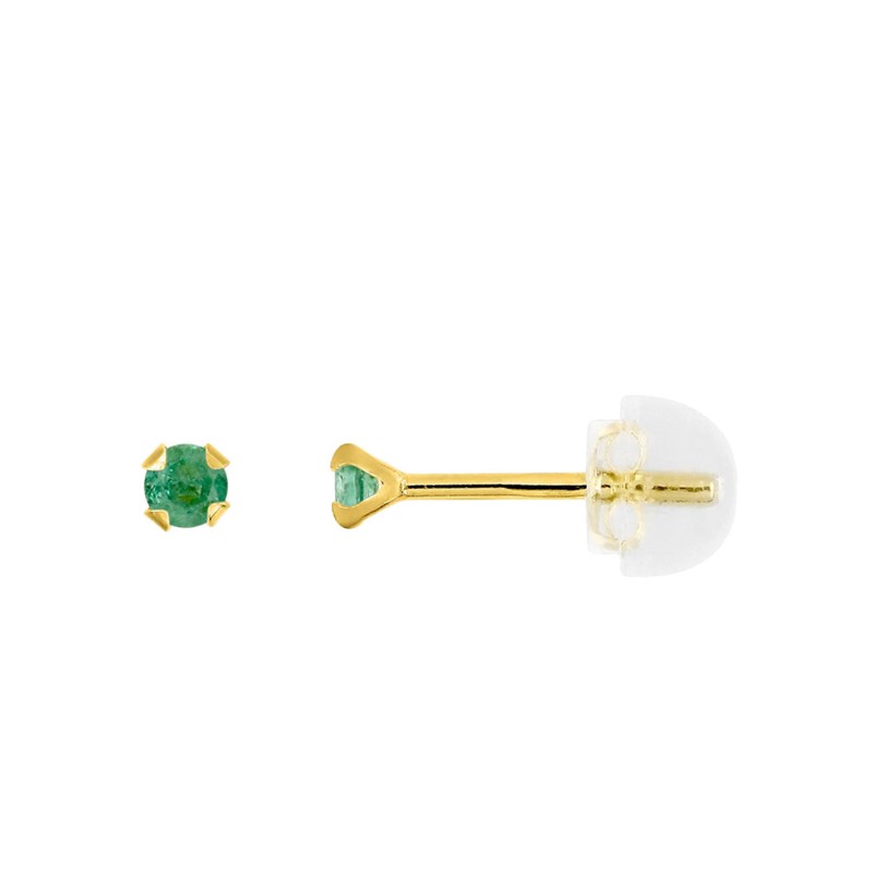 Boucles d'oreilles femme - émeraude - Or 9 Carats