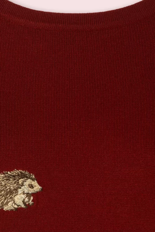 Vixen Happy hedgehog sweater in wijnrood