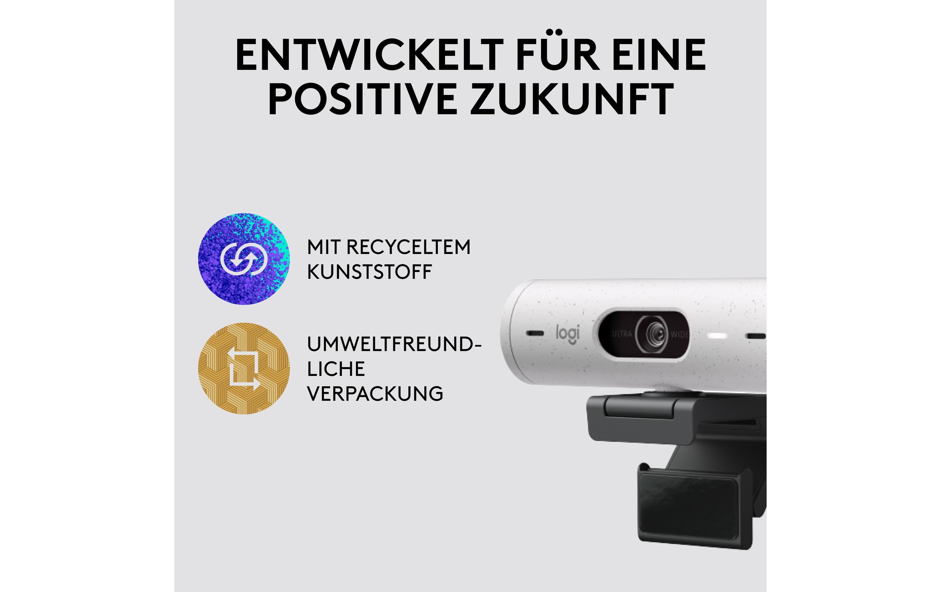 Webcam Brio 500 WeissFull HD-Webcam mit RightLight 4 und HDR