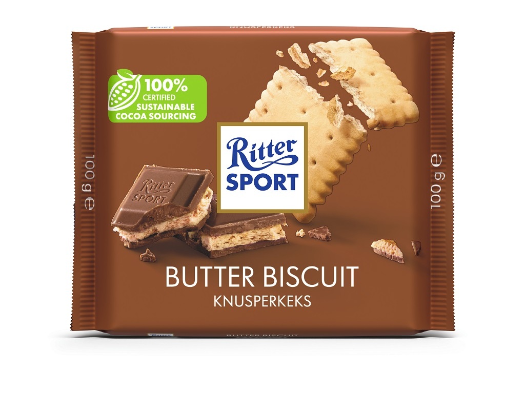 CHOCOLATE LEITE RITTER SPORT BOLACHA DE MANTEIGA 100 G