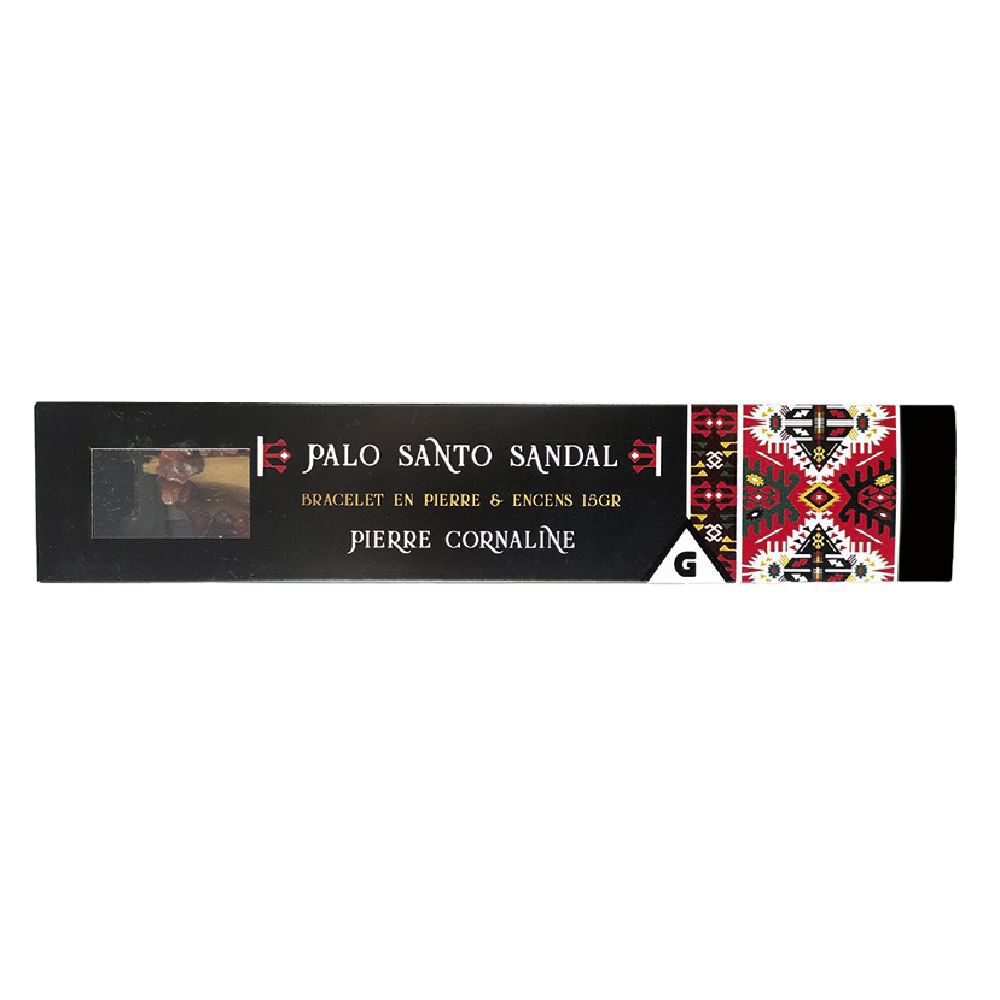 Coffret encens bois sacré PaloSanto avec bracelet de pierre naturelle
