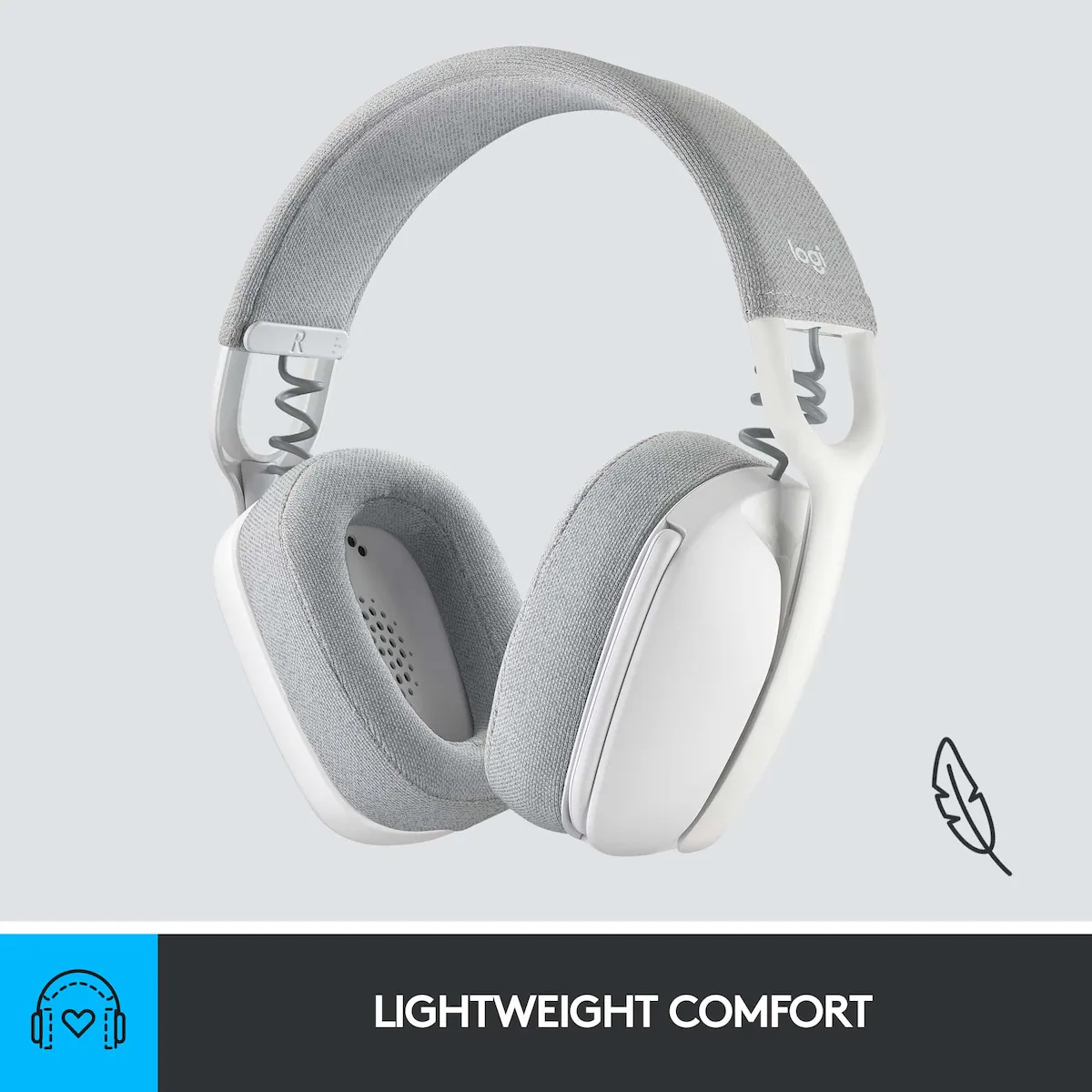 Logitech Zone Vibe 100 trådløst headset (hvit)