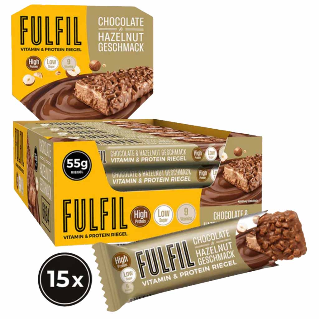 Fulfil Vitamin&Protein Riegel Chocolate Haselnuss Geschmack 15x55g = 825g MHD:18.2.25