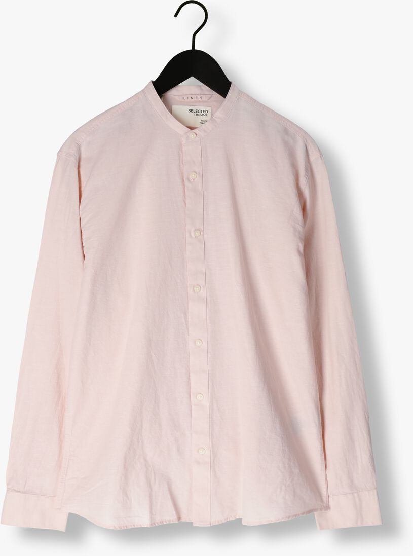 SELECTED HOMME roze selected homme casual overhemd slhregnew-linen shirt ls band