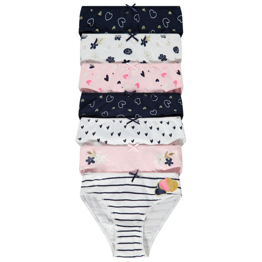 Lot de 7 culottes en jersey imprimé fantaisie pour fille