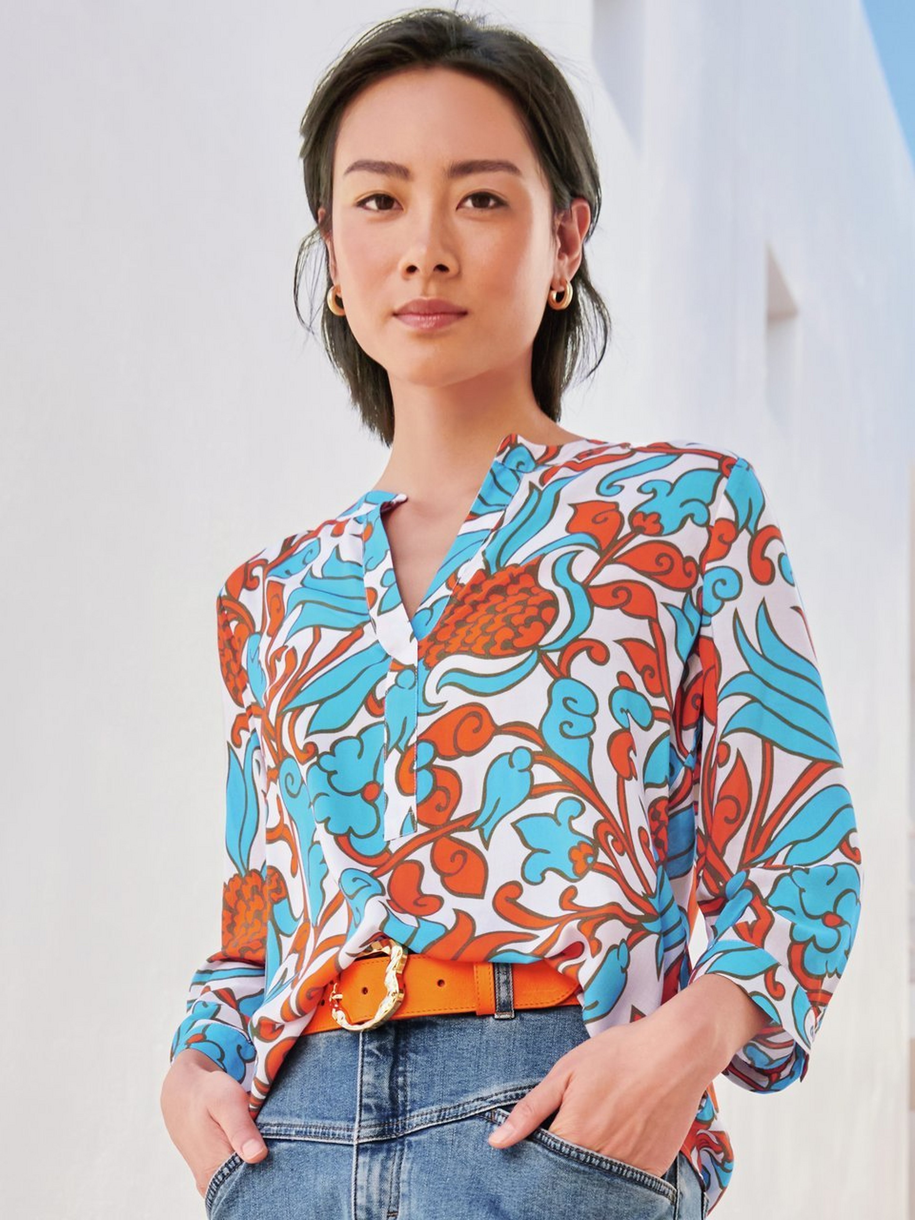 Bluse mit 3/4-Arm