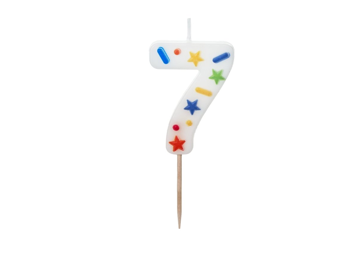 7 Jaar Kaars Gekleurd 10cm