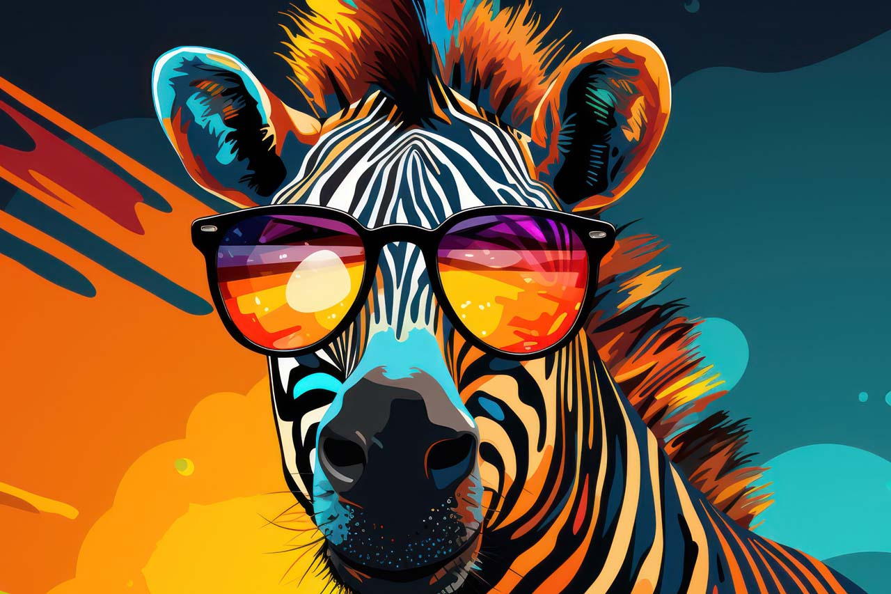 Kunstdruck GROOVY ZEBRA STRIPE