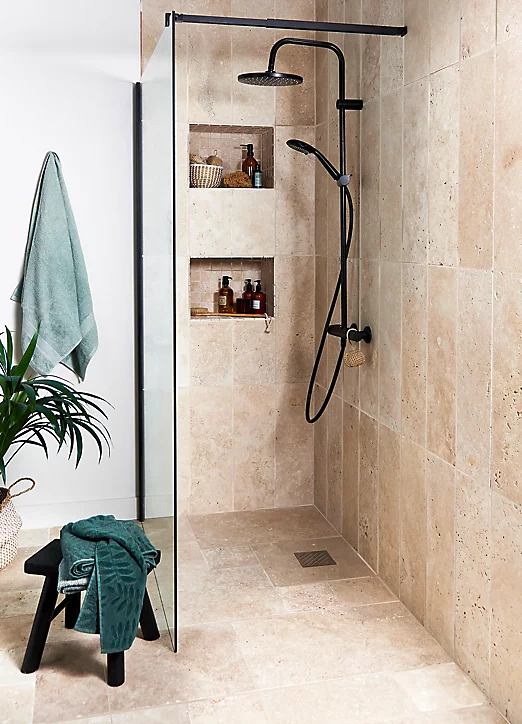 Plinthe beige 8 x 40 cm Travertino pierre naturelle