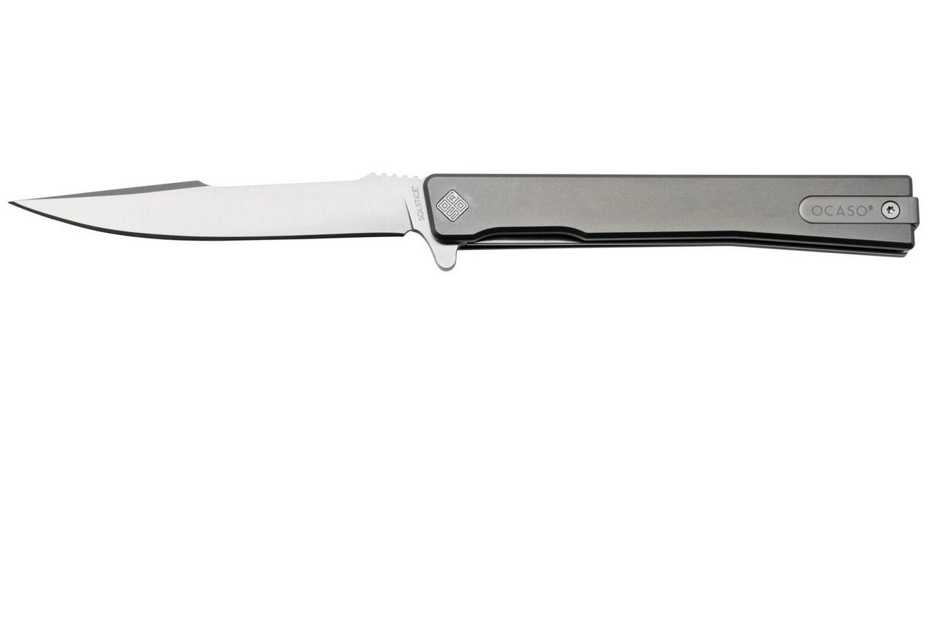 Ocaso Solstice 9HTS, S35VN Harpoon Satin Titanium, zakmes