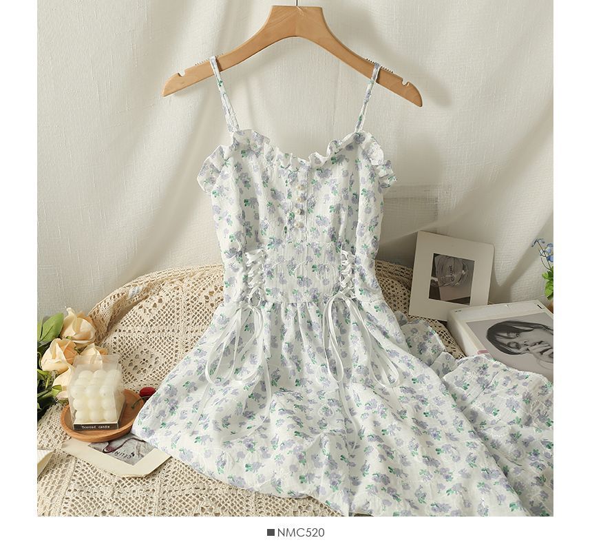 Lemongrass - Midi-jurk met korsettaille en bloemenprint in 5 kleuren