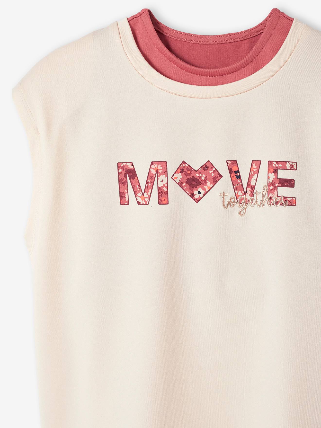 Conjunto esportivo de 3 peças para meninas, cor cru