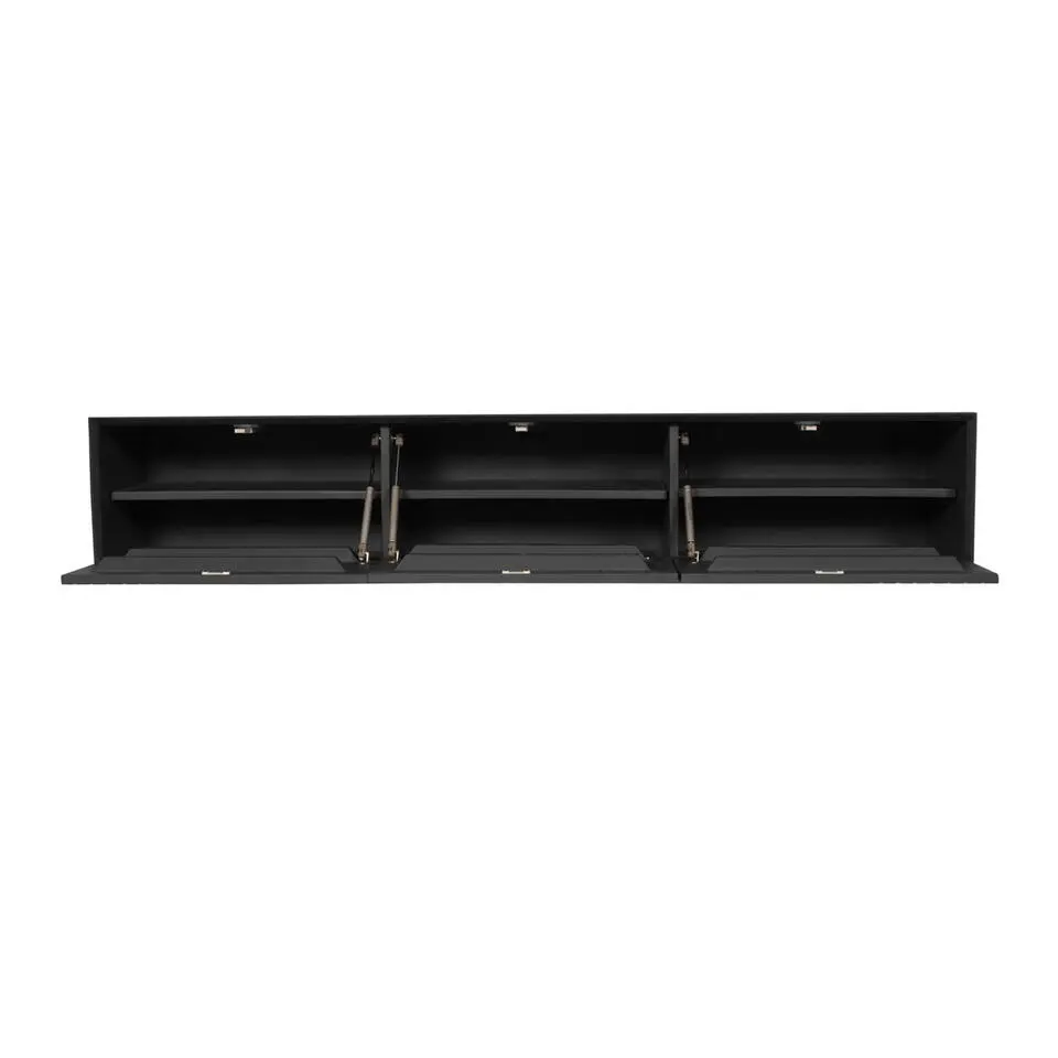 Zwevend Tv-meubel Zwart Hout - 160x35x30cm - Madison