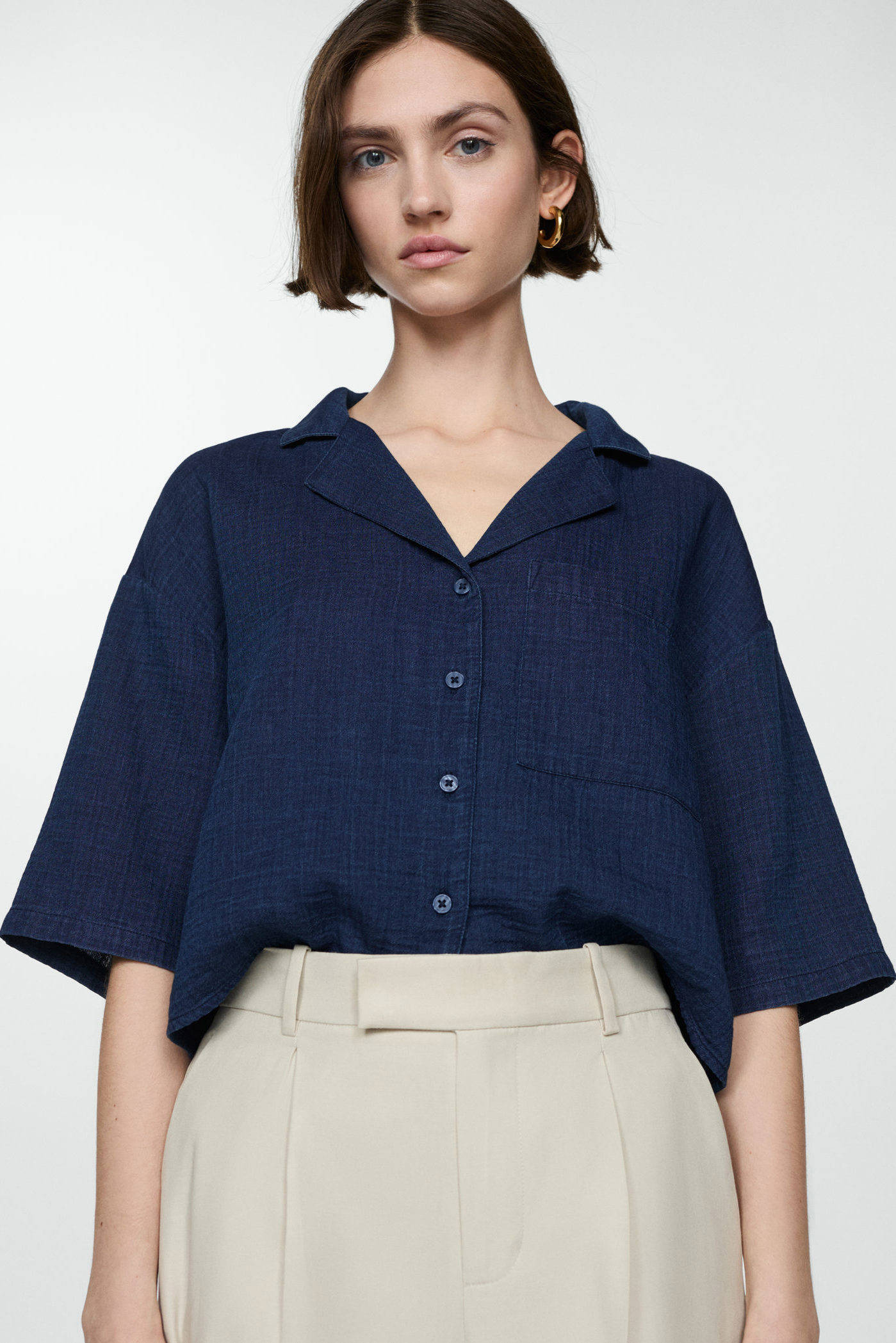 Mango blouse donkerblauw