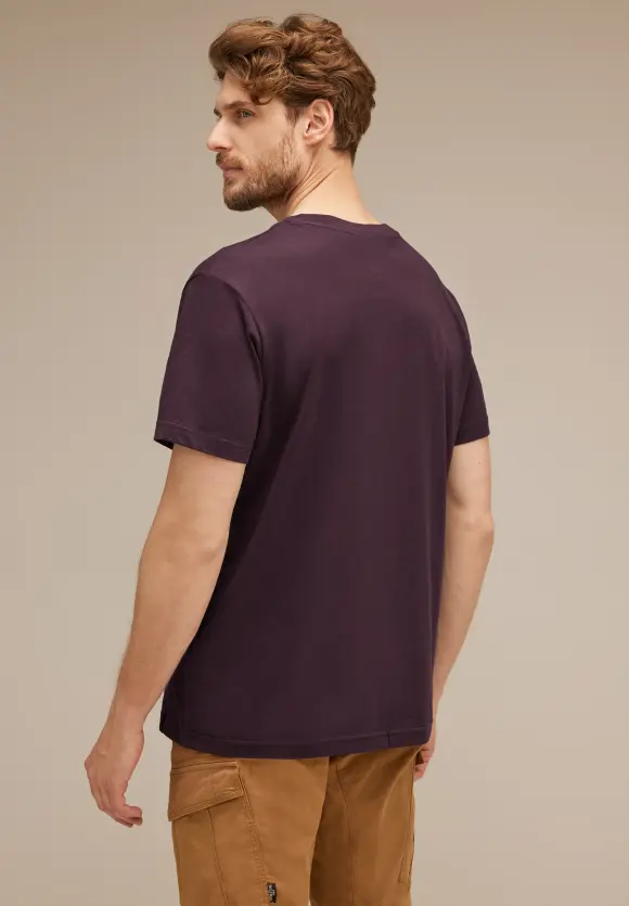Kurzarmshirt mit Wording - ink red