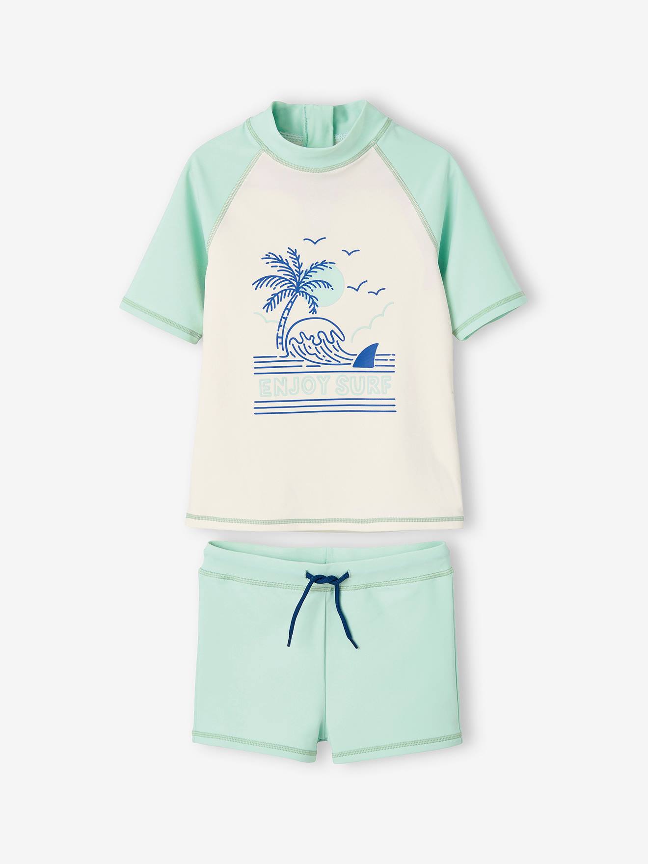 Conjunto de fato de banho com proteção UV para meninos