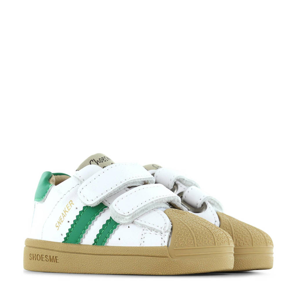 Shoesme leren sneakers wit/groen