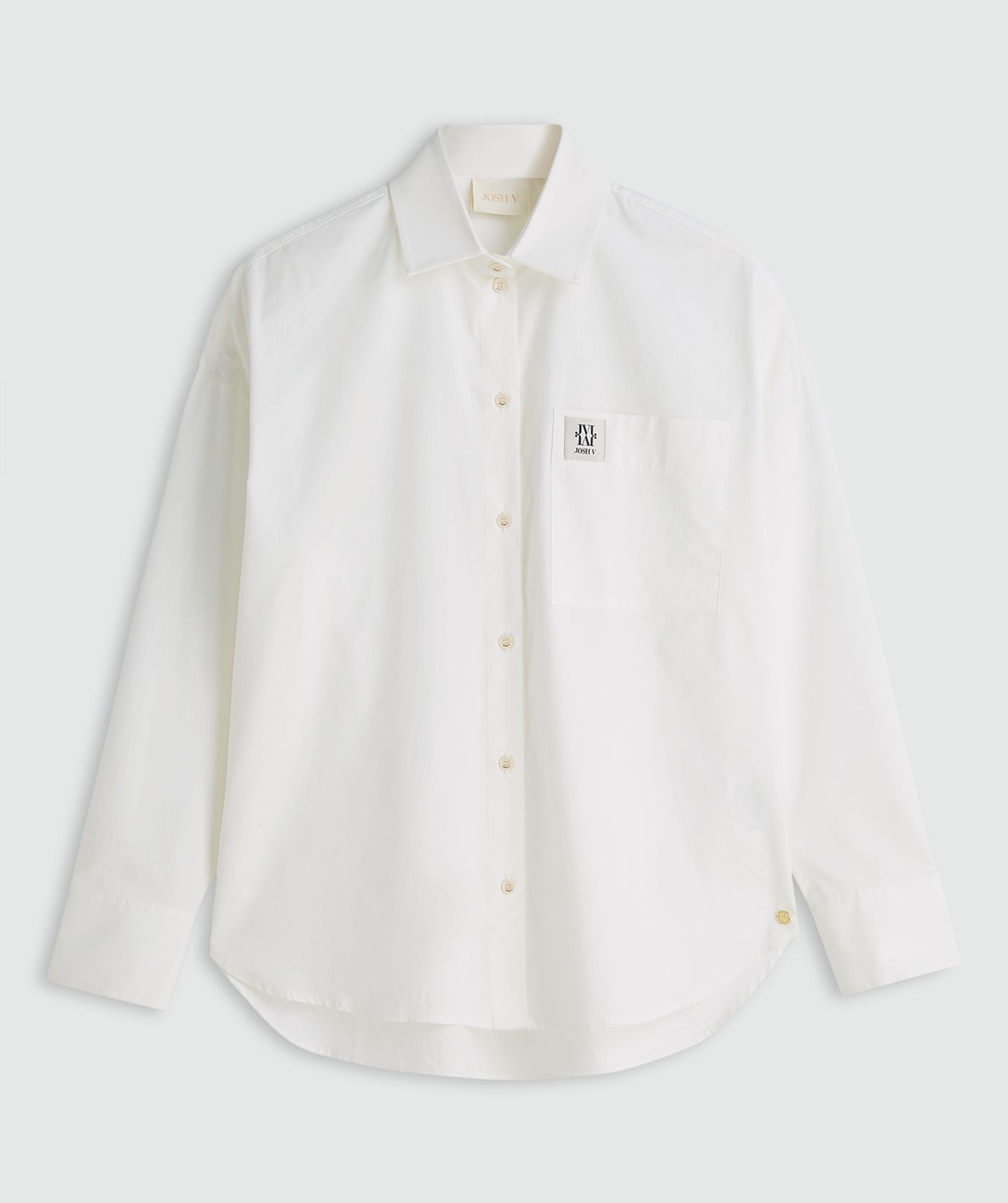 JV-BERDINA oversized blouse met logo - off white