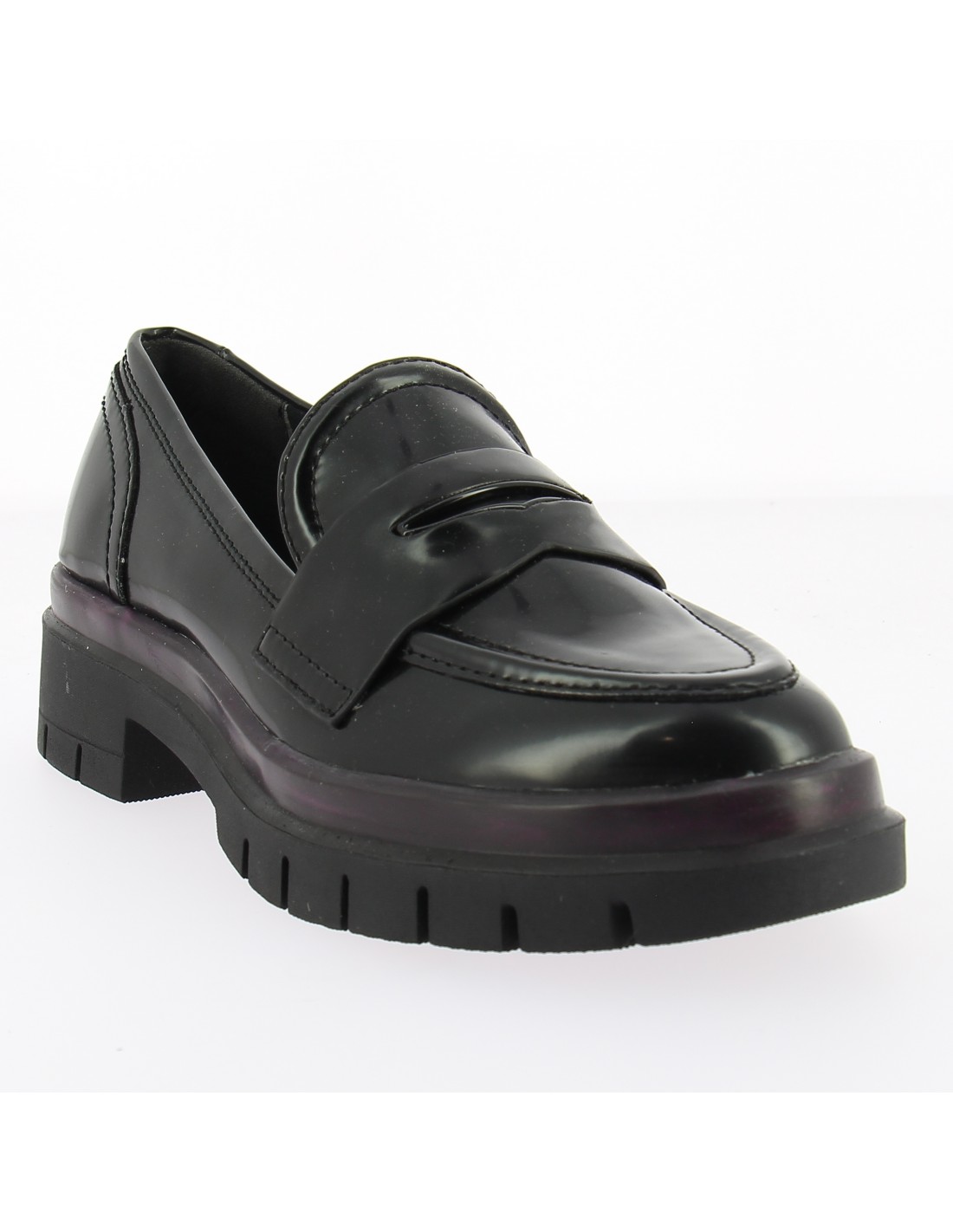 tamaris mocassin femme 24702-29 026 cuir noir