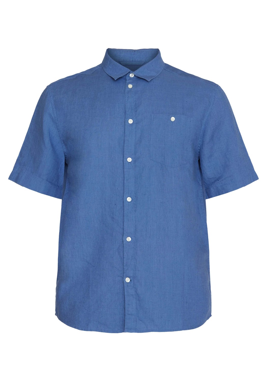 Knowledge Cotton Apparel Leinenhemd Regular Linen SS Shirt Moonlight Blue