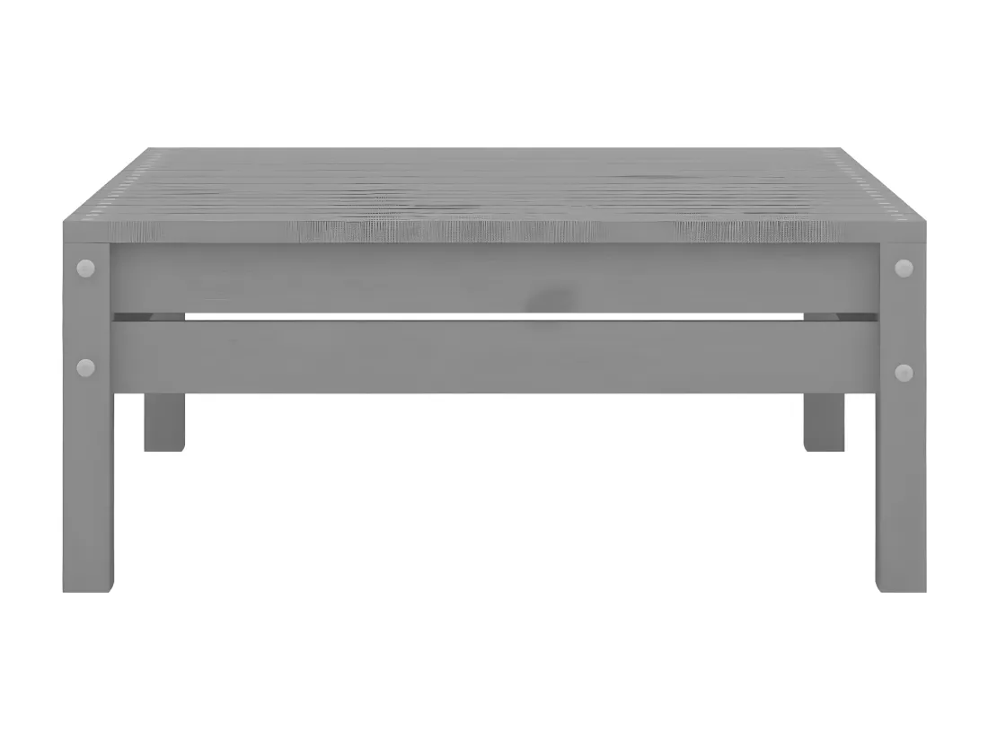 Repose-pied de jardin Gris Bois de pin solide