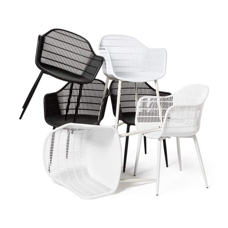 Tuinstoel Elisa - zwart - 85x63x53 cm