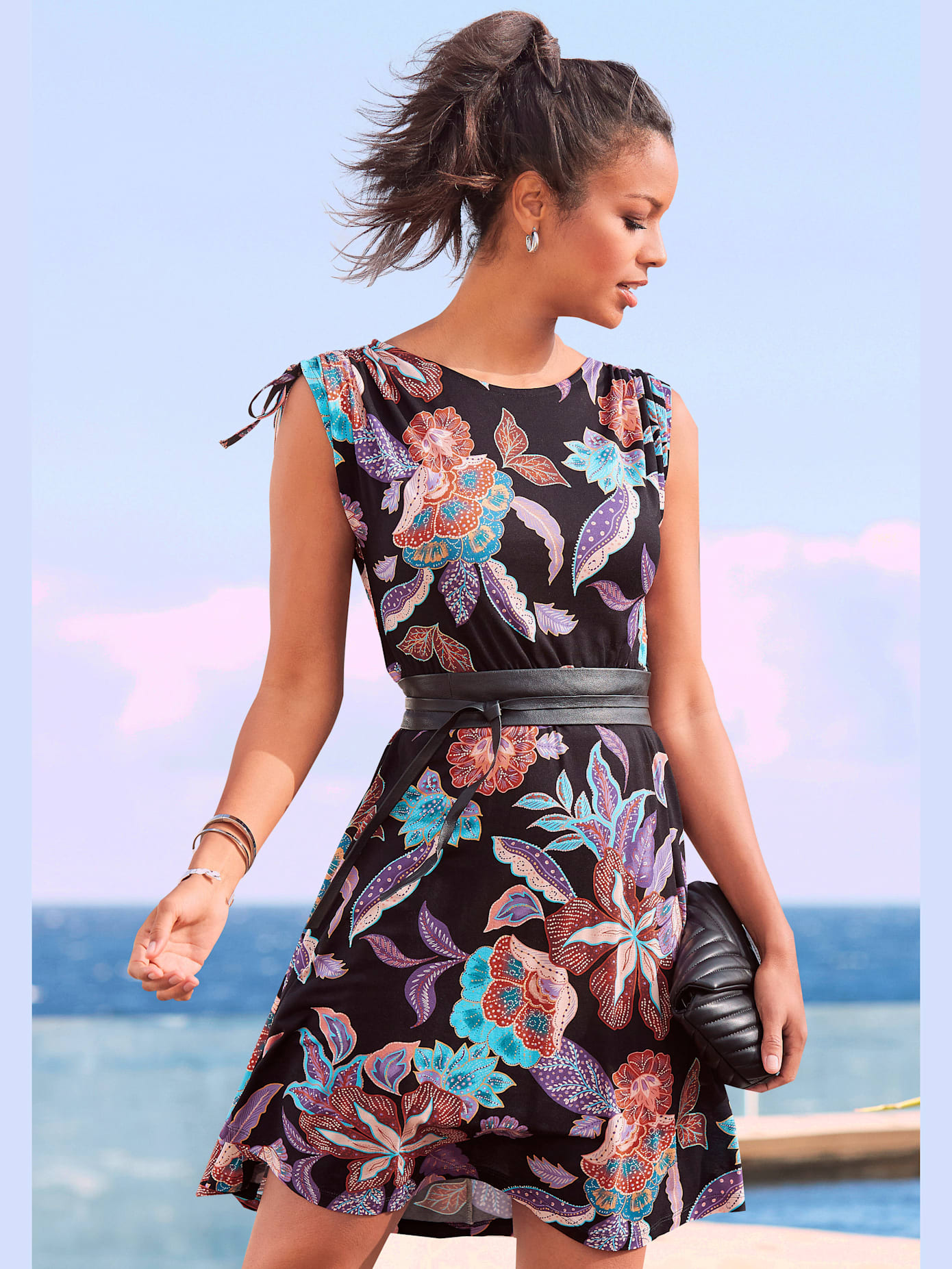 Robe en jersey encolure ronde