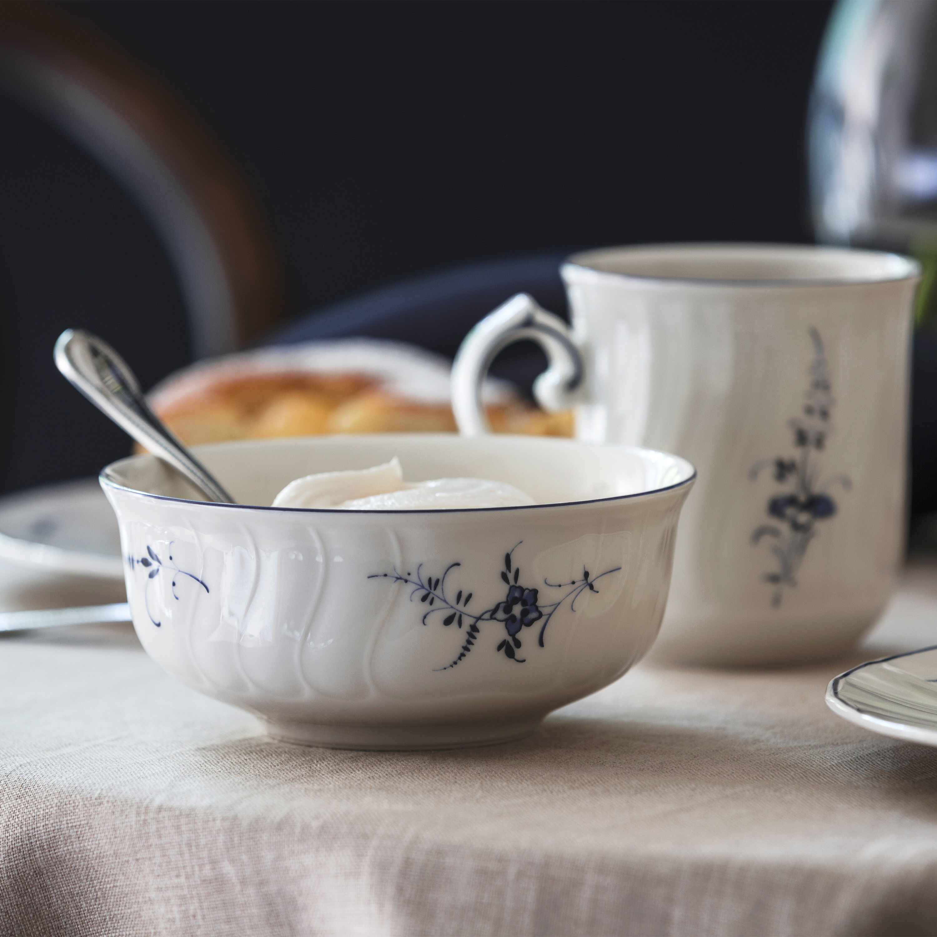 Vieux Luxembourg Dessert bowl White, 8.8 oz, Premium Porcelain
