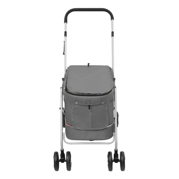 vidaXL Hundevogn sammenleggbar grå 100x49x96 cm linstoff