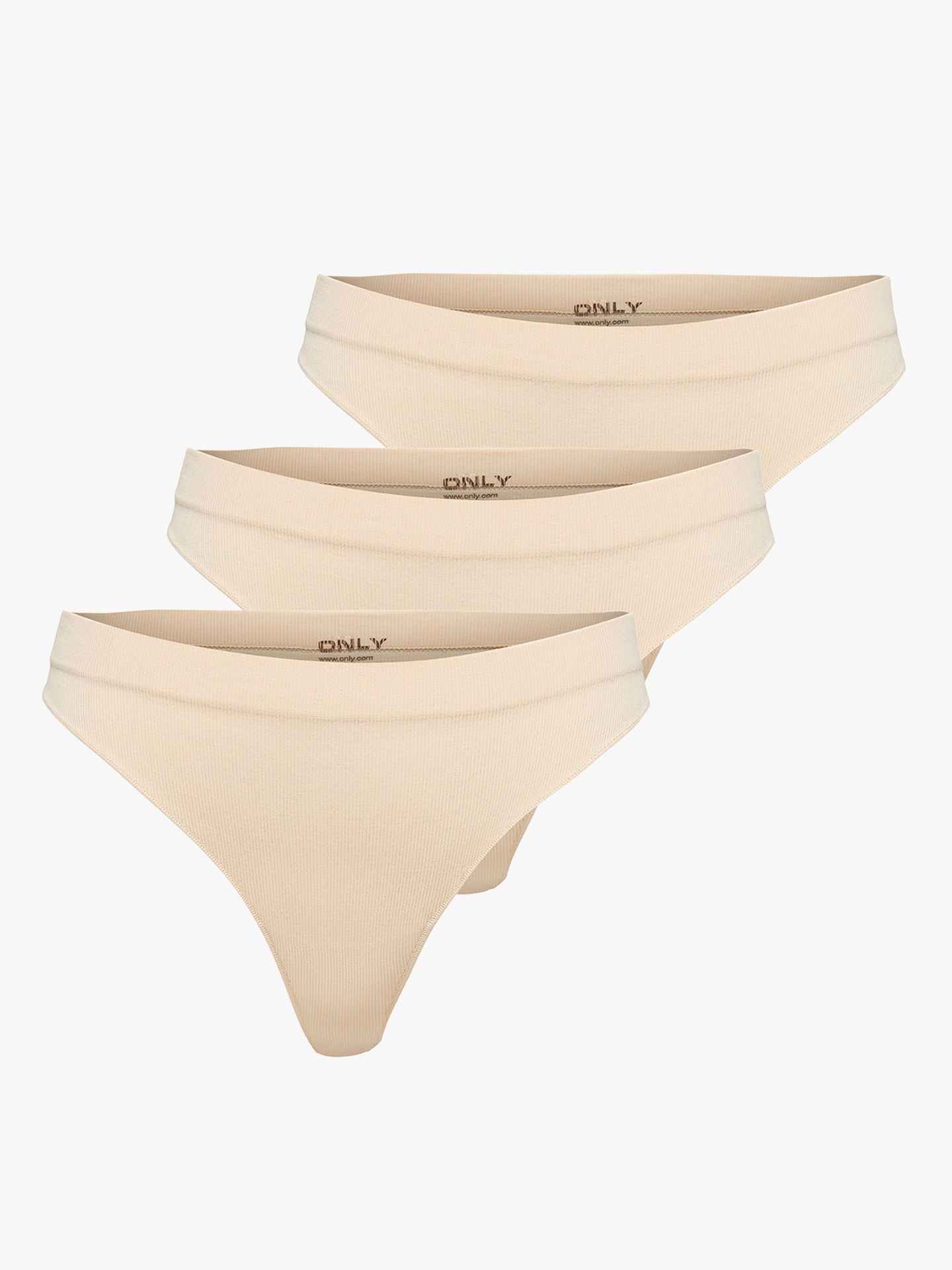 Vicky Rib S-Les Thong 3-Pack