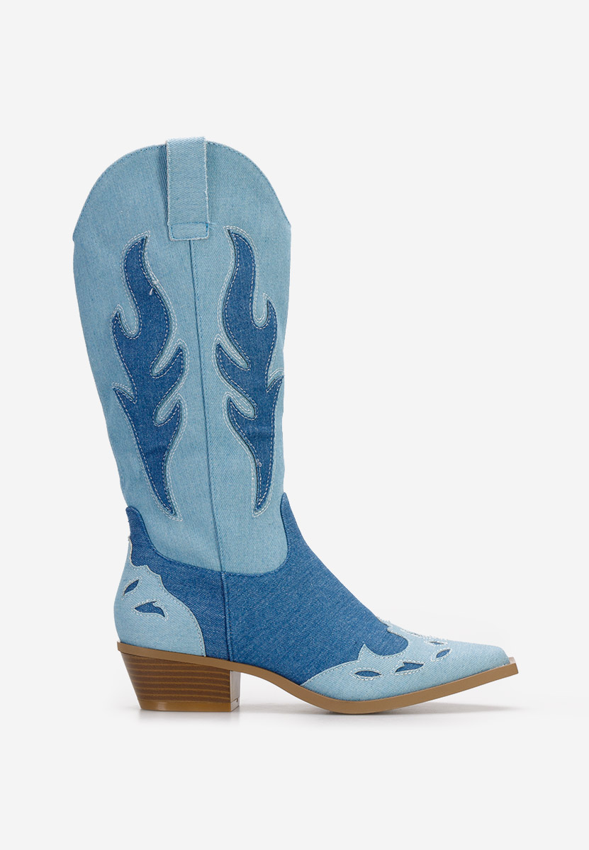 Bottes cowboy femme denim Celesta