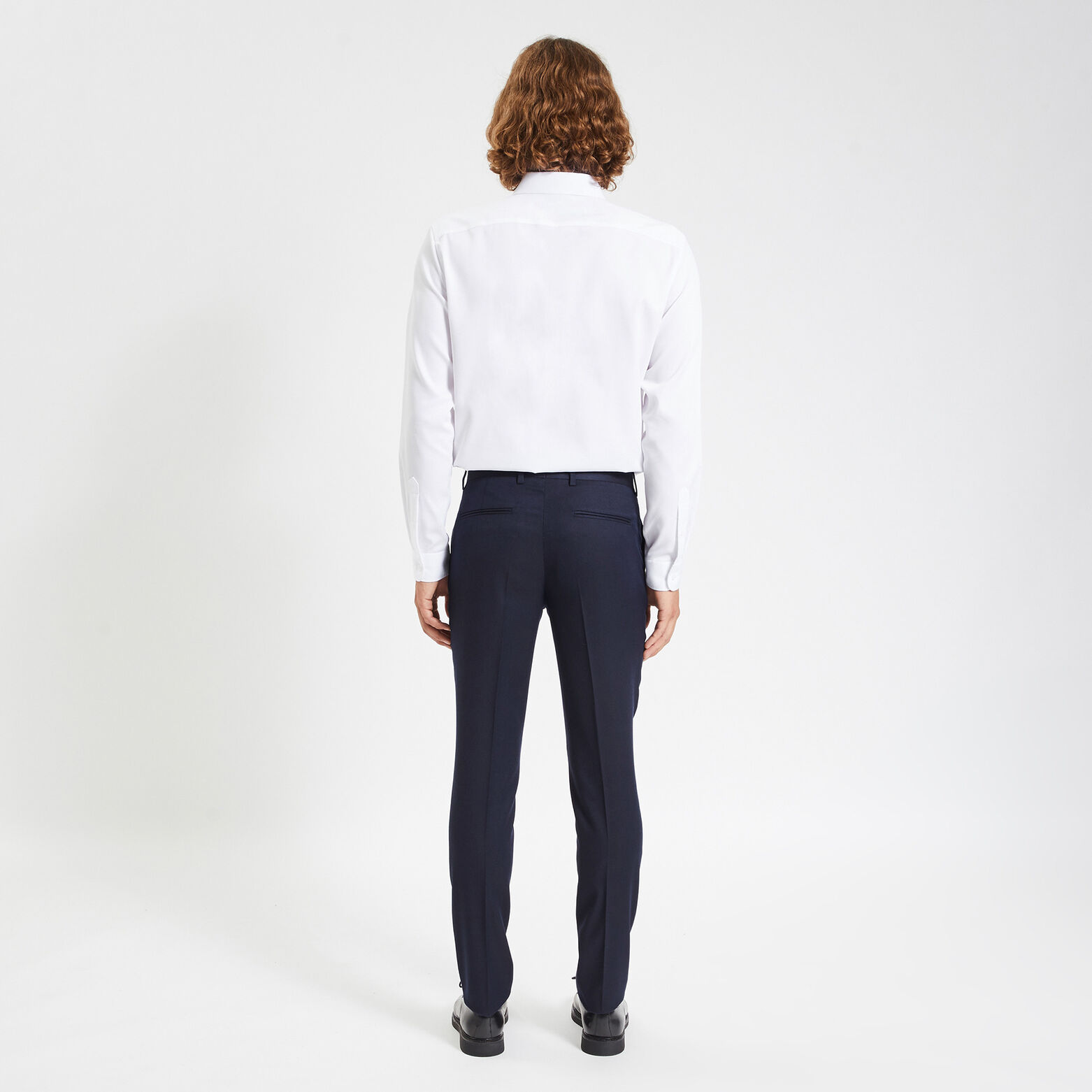 Pantalon de costume uni slim Bleu foncé